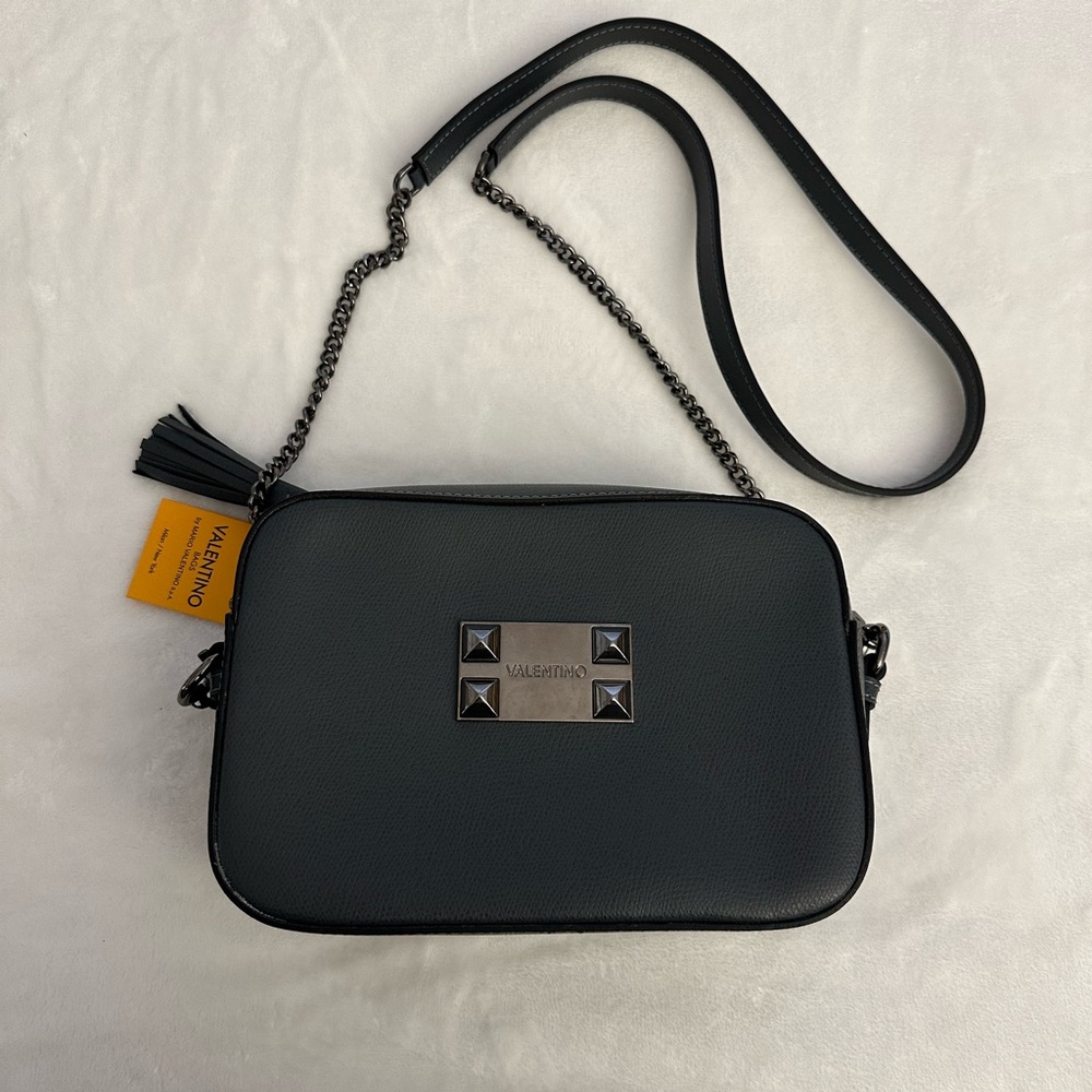 NWT! VALENTINO Mario Leather Shoulder Bag Crossbody Purse